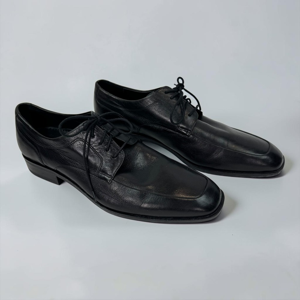 Cole Haan Nike Air Bicycle Toe Derby Black Leather Mens 10.5 M Dress Shoe